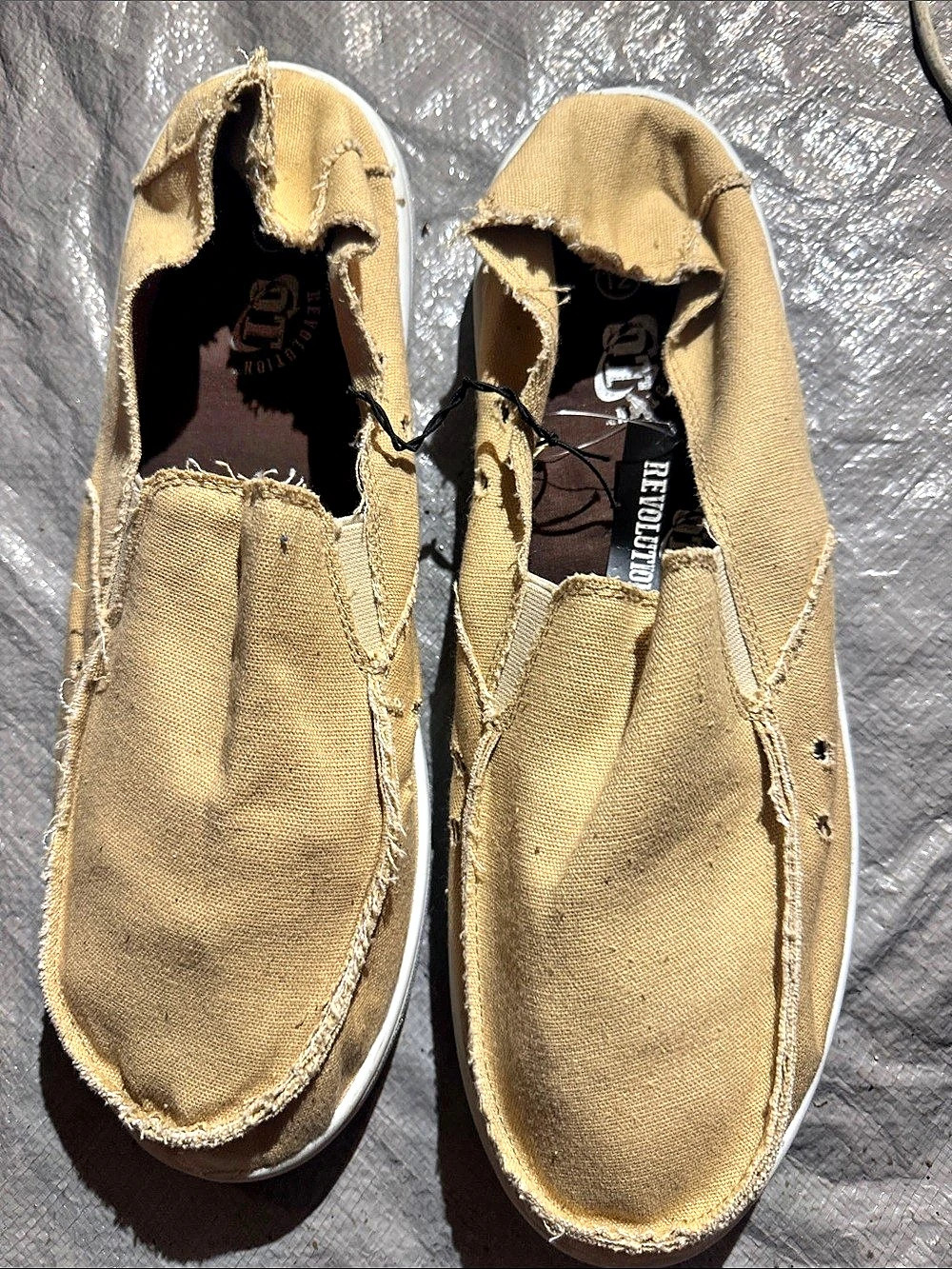 Revolution Canvas Slip-On Sneakers Brown US 12 NWT